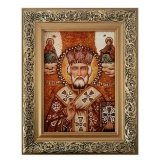 The Amber Icon Saint Nicholas the Wonderworker 40x60 cm