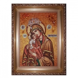 Amber Icon of the Blessed Virgin Mary of Tzaregradskaya 60x80 cm Amber Icon of the Blessed Virgin Mary of Tzaregradskaya 60x80 cm - фото