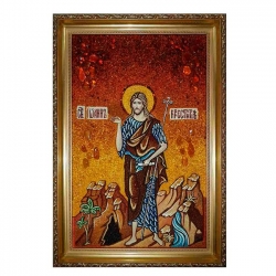 The Amber Icon of St. John the Baptist 15x20 cm The Amber Icon of St. John the Baptist 15x20 cm - фото