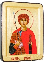 Икона Святой Георгий Победоносец в позолоте Греческий стиль  без шкатулки - фото