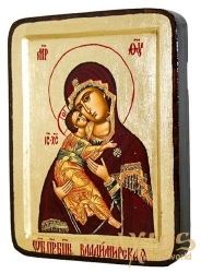 Икона Пресвятая Богородица Владимирская Греческий стиль в позолоте  без шкатулки - фото