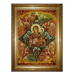 Amber Icon of the Blessed Virgin Mary Burning Bush 15x20 cm Amber Icon of the Blessed Virgin Mary Burning Bush 15x20 cm - фото