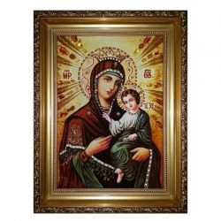 Amber Icon of the Most Holy Theotokos of Smolensk 80x120 cm Amber Icon of the Most Holy Theotokos of Smolensk 80x120 cm - фото