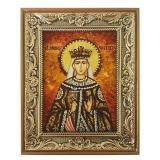 Amber Icon of the Holy Milica Serbian 30x40 cm