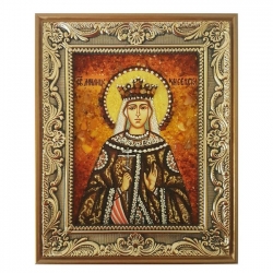 Amber icon Saint Milica Serbian 40x60 cm - фото