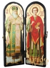 An icon for the old times St. Luke the Crimean and Holy Healer Panteleimon Warehouse double 10x30 cm