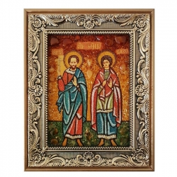 The Amber Icon The Holy Martyrs Sergius and Bacchus 60x80 cm The Amber Icon The Holy Martyrs Sergius and Bacchus 60x80 cm - фото
