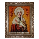Янтарная икона Святая мученица Евгения 80x120 см