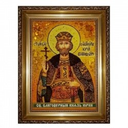 Amber Icon Holy Prince Yury 60x80 cm - фото
