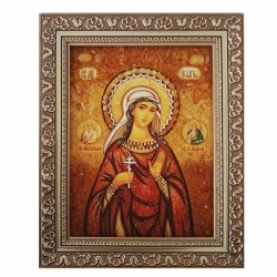 Amber Icon Holy Martyr Pelageya 15x20 cm - фото