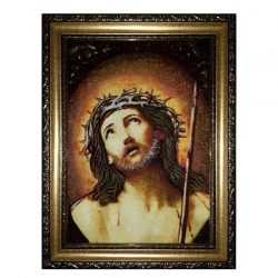 Amber Icon of the Lord in the crown of thorns 80x120 cm Amber Icon of the Lord in the crown of thorns 80x120 cm - фото