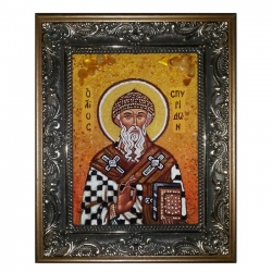 Amber Icon of St. Spyridon of Trimiphound 80x120 cm Amber Icon of St. Spyridon of Trimiphound 80x120 cm - фото