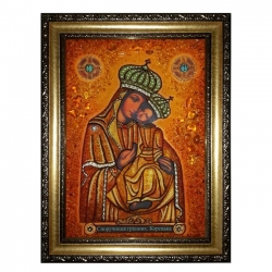 Amber Icon of the Blessed Virgin Koretsky 40x60 cm Amber Icon of the Blessed Virgin Koretsky 40x60 cm - фото