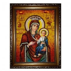 Amber Icon of the Blessed Virgin Iverskaya 80x120 cm Amber Icon of the Blessed Virgin Iverskaya 80x120 cm - фото