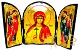 The icon under the antiquity The Holy Martyr Alla Skladen triple 14x10 cm