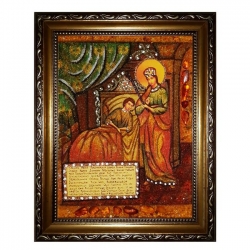 Amber Icon The Blessed Virgin Mary Healer 40x60 cm Amber Icon The Blessed Virgin Mary Healer 40x60 cm - фото