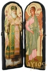 An icon for the old days St. Luke the Krymsky and the Holy Guardian Angel The folded double 10x30 cm