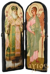 An icon for the old days St. Luke the Krymsky and the Holy Guardian Angel The folded double 10x30 cm An icon for the old days St. Luke the Krymsky and the Holy Guardian Angel The folded double 10x30 cm - фото