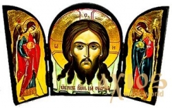 The icon under the antiquity The Savior Not Made by Hands The folded triple 14x10 cm The icon under the antiquity The Savior Not Made by Hands The folded triple 14x10 cm - фото