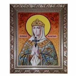 Amber Icon Holy Equal-to-the-Apostles Princess Olga 15x20 cm Amber Icon Holy Equal-to-the-Apostles Princess Olga 15x20 cm - фото