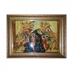 Amber icon Baptism of the Lord Jesus Christ 15x20 cm Amber icon Baptism of the Lord Jesus Christ 15x20 cm - фото