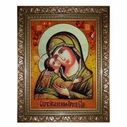 Amber Icon of the Blessed Virgin Mary Igorevskaya 80x120 cm Amber Icon of the Blessed Virgin Mary Igorevskaya 80x120 cm - фото