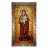 The Amber Icon of the Blessed Virgin Mary Leushinskaya 15x20 cm