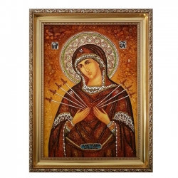 Amber Icon of the Blessed Virgin Mary of the Seven Sisters 80x120 cm - фото