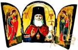 Icon under the antiquity St Luke Archbishop of Crimea Skladen triple 14x10 cm