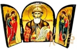 Icon under the antiquity Saint Ravnoapostolny prince Vladimir Skladen triple 14x10 cm