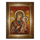 Amber Icon of the Blessed Virgin Mary of Vilna 30x40 cm