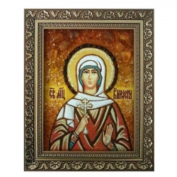 The Amber Icon of the Holy Martyr Kyrien 15x20 cm - фото