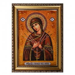 Amber Icon of the Holy Mother Seven Sisters 15x20 cm Amber Icon of the Holy Mother Seven Sisters 15x20 cm - фото