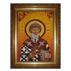Amber Icon of St. Spyridon of Trimiphound 40x60 cm Amber Icon of St. Spyridon of Trimiphound 40x60 cm - фото