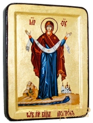 Икона Покров Пресвятой Богородицы Муромские Греческий стиль в позолоте  без шкатулки - фото