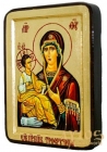 Икона Преподобная Богородица Троеручица Греческий стиль в позолоте 30x40 см