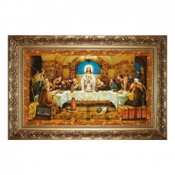 Amber Icon of the Last Supper 40x60 cm Amber Icon of the Last Supper 40x60 cm - фото