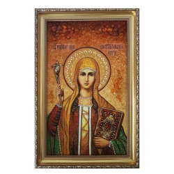 The Amber Icon of the Holy Ravnoapostolnaya Nina 30x40 cm The Amber Icon of the Holy Ravnoapostolnaya Nina 30x40 cm - фото