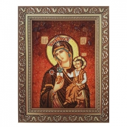 Amber Icon of the Blessed Virgin Mary Fat Mountain 30x40 cm - фото