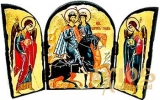The icon under the antiquity The Holy Martyrs Boris and Gleb Skladen triple 14x10 cm