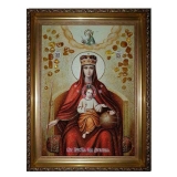 Amber Icon of the Blessed Virgin Holy 15x20 cm