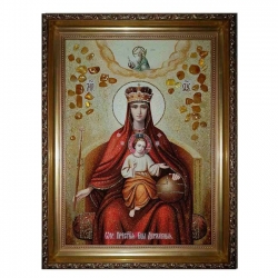 Amber Icon of the Blessed Virgin Mother of God 40x60 cm Amber Icon of the Blessed Virgin Mother of God 40x60 cm - фото