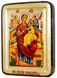 Икона Пресвятая Богородица Всецарица Греческий стиль в позолоте  без шкатулки - фото
