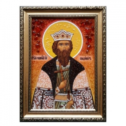 The Amber Icon of St. Vladimir the Equal-to-the-Apostles 15x20 cm - фото
