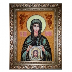 Янтарная икона Святая мученица Вероника 80x120 см - фото