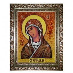 Amber Icon of the Blessed Mother of God Fire 60x80 cm Amber Icon of the Blessed Mother of God Fire 60x80 cm - фото