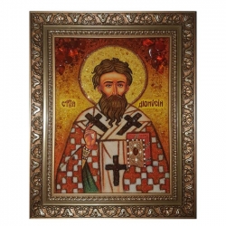 The Amber Icon of Saint Dionysius 30x40 cm The Amber Icon of Saint Dionysius 30x40 cm - фото