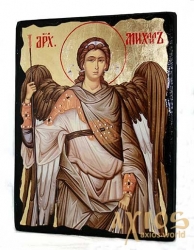 Icon under the antiquity Archangel Michael with gilding 7x10 cm Icon under the antiquity Archangel Michael with gilding 7x10 cm - фото