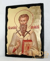 Икона под старину Святитель Василий Великий с позолотой 21x29 см Икона под старину Святитель Василий Великий с позолотой 21x29 см - фото