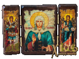 Icon under the old days Saint Blessed Xenia St. Petersburg treble 14x10 cm